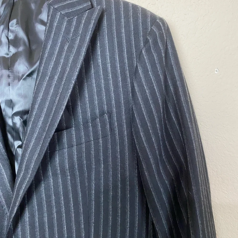 Zara Man Charcoal Gray Pinstripe Two Button Blazer Size 40